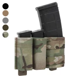 Väskor Taktisk 9mm 5,56 Molle Magazine Pouch Kydex Insert Style Clip Rem för bälte Militär jakt på paintball Holster Triple Mag Bag