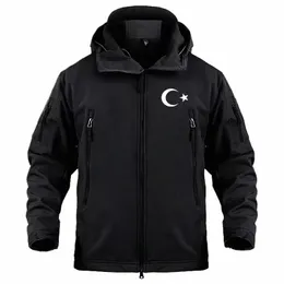 터키 깃발 전술 상어 피부 양털 따뜻한 방수 소프트 쉘 자켓 남자 야외 군사 소프트 쉘 남자 코트 재킷 h2ea#