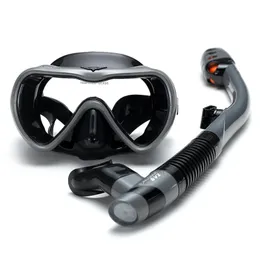 Läcksäker snorkeluppsättning antifog simning snorkelglasögon glasögon med lätt andetag torrrör dykning mask 240321