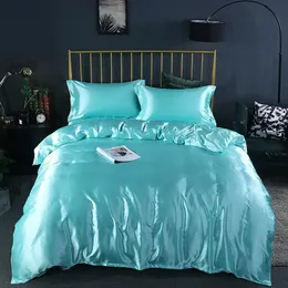 Luxury Brand Bedding Set Satin Silk Bed Linen Set Double Bedcover Bedspread on Bed Sheet with Elastic Band Wholesale Lots Bulk 240322