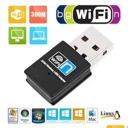 محولات الشبكة MINI 300M USB2.0 RTL8192 WIFNGLE ADAPTER WIRELESS CARD 802.11 N/G/B WI