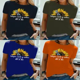 여자 플러스 사이즈 티셔츠 패션 디자인 큰 짧은 슬리브 여름 여자 꽃 및 식물 패턴 만화 하트 탑 개인화 된 c otlns