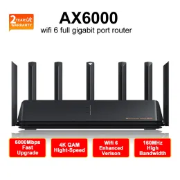 Routers Xiaomicompatible AX6000 Router 6000Mbs WiFi6 5G 512MB Qualcomm CPU Mesh Repeater External Signal Network Amplifier Smart Home