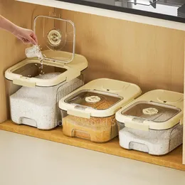 Bottiglie di stoccaggio Scatola di riso da 5 kg con secchio magnetico a prova di insetti Vaso sigillato per alimenti Contenitore per alimenti Accessori da cucina