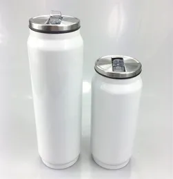 12oz 17oz Sublimation Can Stainless Steel Water Bottle Vacuum Wine Tumbler with Straw Lid Drinking Bottles Insulated Coffee Mug DI6984120
