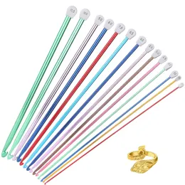 Knitting Aluminum 35cm Knitting Crochet Hook Set Tunisian Crochet Hooks Multicolor Afghan Crochet Needles for Sweater Scraf Crocheting