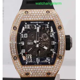 Гоночные механические наручные часы RM Наручные часы серии Rm010 Часы из розового золота с бриллиантами сзади