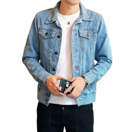 Ursporttech Autumn Denim Jacket Men Casu