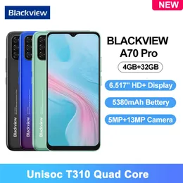 Blackview A70 Pro 4GB 32GB MOBLIE PHOPLE 6.52 بوصة عرض 4G Android 11 13MP الكاميرا الخلفية 5380MAH بصمة فتح الهاتف الذكي