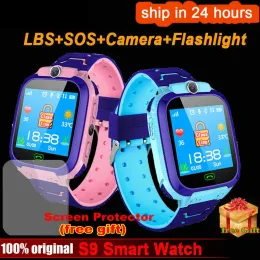 Relógios crianças relógio inteligente posição sos bebê 2g cartão sim relógio chamada localização rastreador chamada de telefone smartwatch pk q50 q90 q528