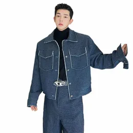 Luzhen Trendy Men's Denim Jacketsスプリング新しい韓国のゆるい汎用エレガントなカジュアルコートウェド生のエッジショルダーパッドトップ8baf0c Z5JS＃