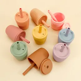 كوب Sippy للطفل BPA Free Free Moving Learning Drinkware Kids Soft Straw Cups Tabledar