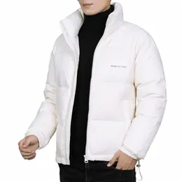 秋の冬の新しいメンズスタンドカラーライトダウンジャケット韓国fi特大の暖かい厚いコートホワイトオレンジグリーンブラックy6uu＃