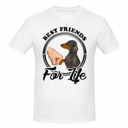 Zabawny najlepszy przyjaciel Dachshund Dog T koszule Graficzny Cott Streetwear z krótkim rękawem Prezenty urodzinowe w stylu letni