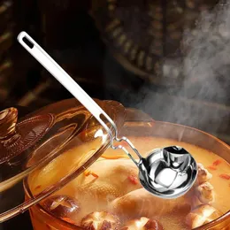 Spoons Soup Strainer Stainless Steel Long Handle Spoon Serving Skimmer Gravy Cooking Fat Remover Oil Separator Ladle