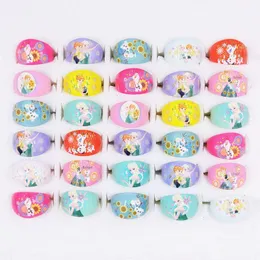 10/20pcs أطفال رنين لطيف kawaii acrylic cartoic princesses girl ring for children accessories toy party gift 240312