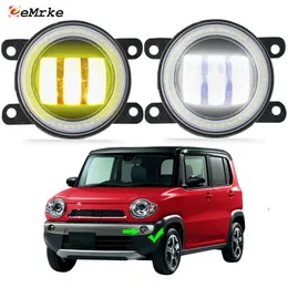 Eemrke LED Fog Light Assembly 30W/ 40W para Mazda Flair Crossover MR31S 2014 2015 2016 2017 2018 2019 Lens Clear Lens Angel Eyes Drl Daytime Running Lights 12V Cars Acessórios para carros