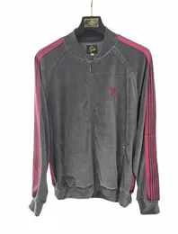 veet Stripe Needles Jacket Homens Mulheres Borboleta Bordado Casaco AWGE Outerwear ginásio r6YM #