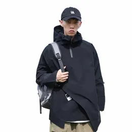 Nuovo Design Outdoor Workwear Shock Jacket Plus Size Impermeabile e traspirante Giacca con cappuccio da uomo Trend Cappotti 6XL Nero Y4Dg #