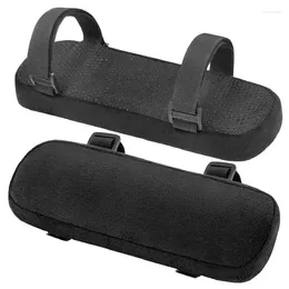베개 2pcs 팔걸이 패드 블랙 조절 식 후크 루프 패스너 팔꿈치 메모리 폼 암 의자 덮개