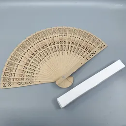 Dekorative Figuren chinesischer Stil Holzmaterial Imitation Sandelholz Fan Sonnenblume Hollowing Hochzeits Geburtstagsfeier Reisen Kleines Geschenk