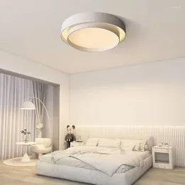 Taklampor Master Bedroom Lamp Nordic Minimalist Modern LED Rund Designer White Kitchen Living Room Chandelier Lighting