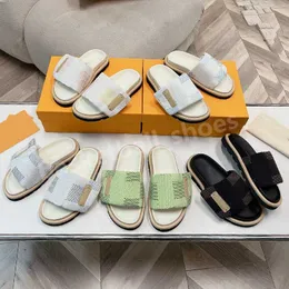 Designer mules piscina travesseiro chinelos plana homens mulheres conforto mule denim slide verão praia sandálias em relevo impressão vintage flip chinelo