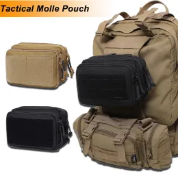 Väskor 1000D Molle Pouch Tactical Double Layer Midjepaket EDC Utility Tool Pouch för ryggsäck Vest utomhusjakt Tillbehörspåsar