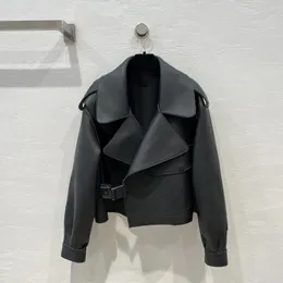 Kurtki damskie skórzana kurtka trójwymiarowa wersja krawiecka swobodna moda 2024 Autumn Style 0402