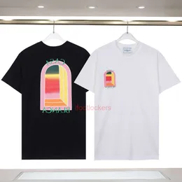 デザイナーのポロカサブランカTシャツメンズ24春/夏の新勾配アーチェッドレタープリント大きなTシャツ