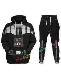 Darth Cos Vader Cosplay Anime Uniform 3D Gedruckt männer Hoodies Anzüge Fi Sweatshirt Jogginghose Design Trainingsanzug 2 Stück Sets 64lh #