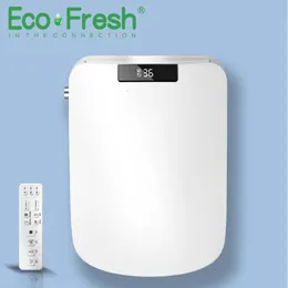 Ecofresh Square Smart 변기 시트 커버 전자 비데 그릇 가열 욕실을위한 깨끗한 건조 지능형 뚜껑 240322