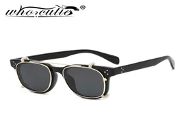 Модные солнцезащитные очки в стиле стимпанк со съемными линзами, винтажный брендовый дизайн, трехточечные леопардовые квадратные оправы, откидные солнцезащитные очки S1884871793