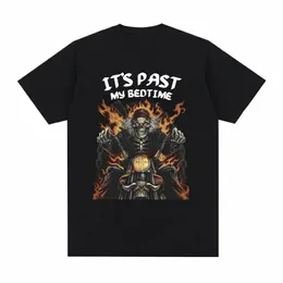 2024 Divertente È passato il mio Bedtime Skelet Meme T-shirt da uomo Cott T-shirt a maniche corte Fi Casual Vintage T-shirt oversize D2qT #