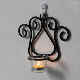 Świece kutego żelaza uchwyt na styl metalowy metalowy świecznik na domowy ślub romantyczna dekoracja obiadowa czarna