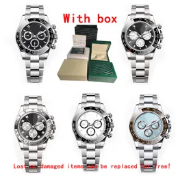designer Mens Watches ST9 Steel All Subdials Working 40mm Automatic Chronograph Movement Sapphire Glass Ceramic Wristwatches Bezel Silver Dhgate Watches