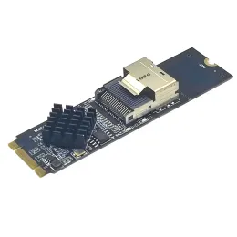 Kartlar M.2 NVME - MINI SAS SFF8087 Genişletme Kartı Desteği 4 Port SATA3.0 6GBPS HDD SSD SATA Denetleyicisi SFF8087 - M2 NVME Adaptör