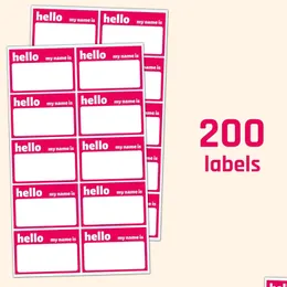 Wallpapers 200 Pack - Hello My Name Is Stickers 75 X 50 Mm Red 600Pack Happy Sad Smilling Face Emotion 2.5Cm Garden 1106 Drop Delivery Dhdpu