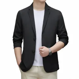 Jaqueta de terno masculina 2024 verão nova tendência única peça de meia-idade e jovem temperamento casual slim fit sol protetor terno fino I0cJ #