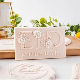 Formy do pieczenia Mubarak Forka do przecinającej ciasteczka Eid Stamp Press Moon Festival Fildant Sugarcraft Islamskie muzułmańskie narzędzie ciastka