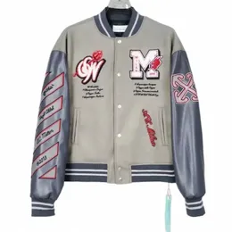 American Retro Letter Hafted Otrain Men Ubranie Nowe Y2K Street Hip Hip Punk Fi Baseball Mundur Casual Jackets B5xr#