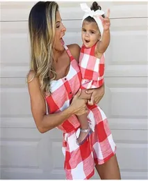 Mommy و Me Cloths Summer Dress Mom Girl Girl Sets Short Sleeve Family Look Mother Mater Family Outfits LJ201111116681769