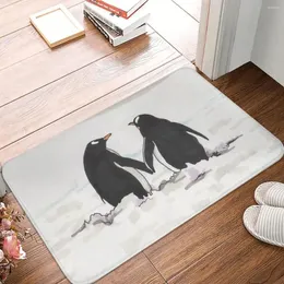 Carpets Non-slip Doormat Penguins In Love Bath Bedroom Mat Outdoor Carpet Indoor Modern Decor