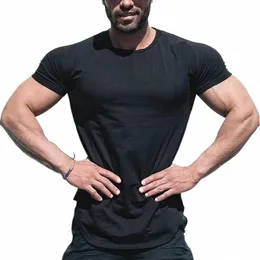 Plain Kleidung Fi T-shirt Männer Cott Atmungsaktive Fitn Herren Kurzarm T-shirt Gym T-shirt Sommer Engen T-shirt Homme c9vj #