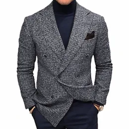 neuer Freizeitanzug für Herren im Herbst und Winter, Gentleman-Anzug im britischen Stil, Herrenjacke e3id#