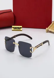 Drop Red Fashion Sport Sunglasses for Men Women Unisex Buffalo Horn Glasses Mens Womens Rimless Sun Eyeglasses Silver Gold2541569