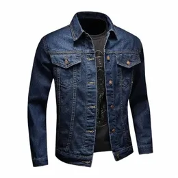 Jeansmantel für Männer Blau Herbst Slim Fit Denim Jacken Mann Günstiger Preis Stilvolle Designer Vintage Cowboy Lose Winter Oberbekleidung Niedrige K5bK #