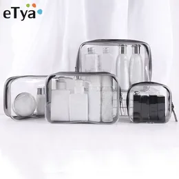 eTya Transparent Cosmetic Bag Clear Zipper Travel Make Up Case Women Makeup Beauty Organizer Toiletry Wash Bath Storage Pouch269R