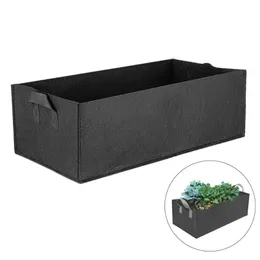 2024 Tyg Upphöjd trädgårdsbädd 1pcs Square Garden Flower Grow Bag Vegetabiliska Planting Bag Planter Pot With Handtag för växter