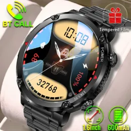 時計大規模な丸いスマートウォッチメン2023 Android Xiaomi iOS防水時計1.6 '' 600MAH Blutooth Call SmartWatch Militar Outdoor